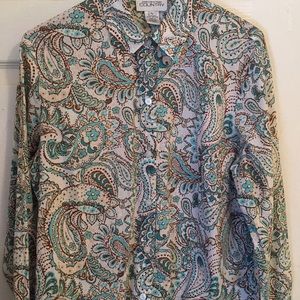 Jones New York Collared Button Down Blouse